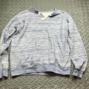 Women's medium Blue Pullover Sweatshirt Long Sleeve‎ V Neck Casual Size M